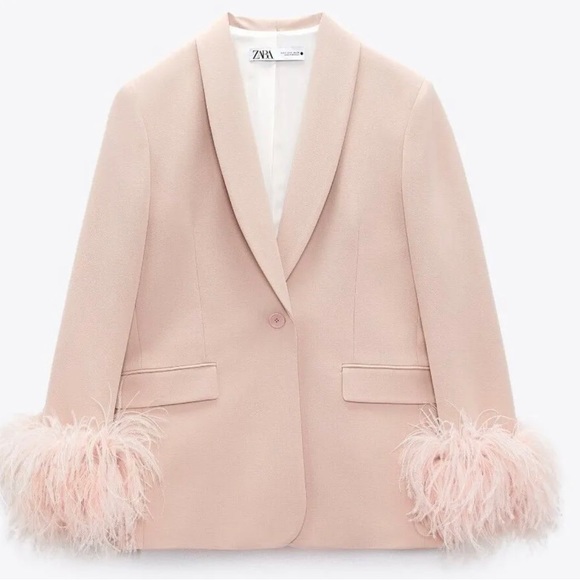 Zara Jackets & Coats Zara Feather Blazer Poshmark
